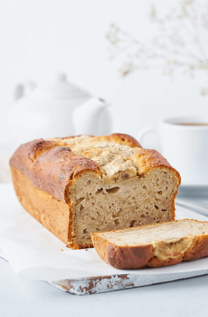 banana bread cakesxc with banana side view the mornin